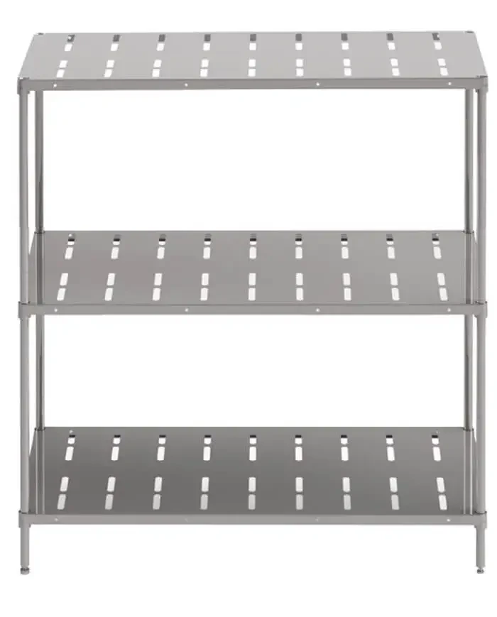 3 Katlı Paslanmaz Perfore Raf - 201 Kalite