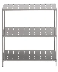 3 Katlı Boyalı Paslanmaz Perfore Raf