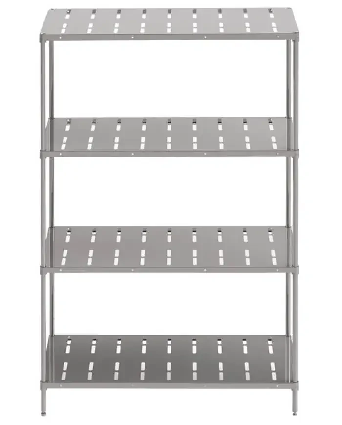 4 Katlı Paslanmaz Perfore Raf - INOX 304