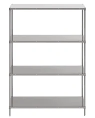 4 Katlı Paslanmaz Düz Raf - INOX 304