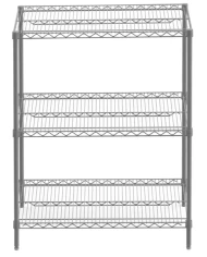 3 Katlı Boyalı Paslanmaz Krom Tel Raf