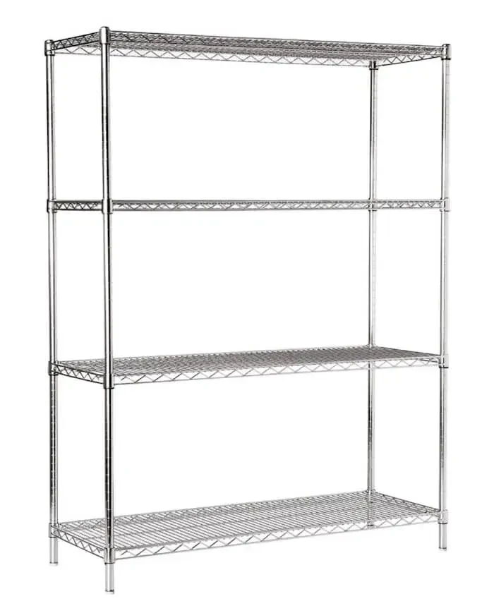 4 Katlı Paslanmaz Krom Tel Raf - INOX 304