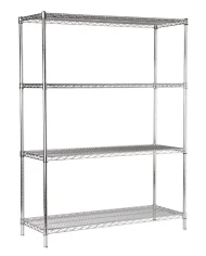 4 Katlı Paslanmaz Krom Tel Raf - INOX 304