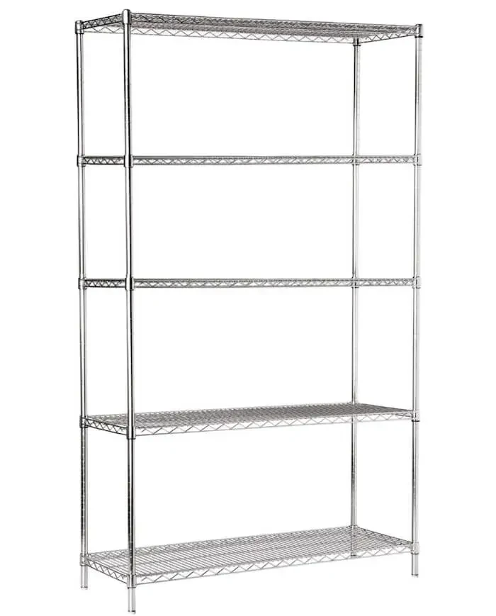 5 Katlı Paslanmaz Krom Tel Raf - INOX 304