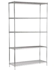 5 Katlı Paslanmaz Krom Tel Raf - INOX 304