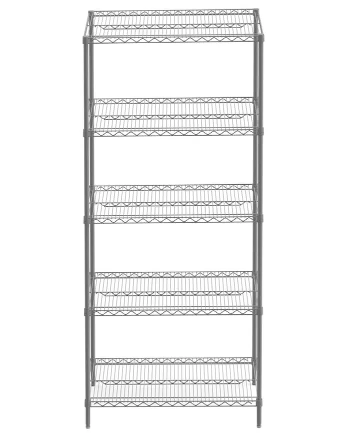 5 Katlı Boyalı Paslanmaz Krom Tel Raf