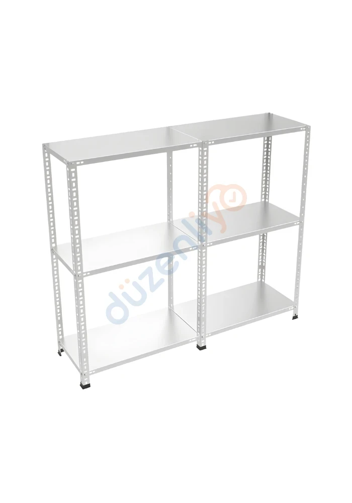 3 Katlı 2'li Galvaniz Çelik Arşiv Depo Market Rafı