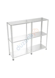 3 Katlı 2'li Galvaniz Çelik Arşiv Depo Market Rafı