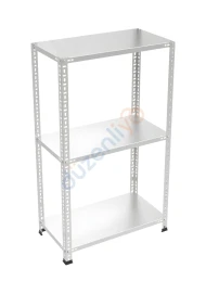 3 Katlı Tekli Galvaniz Çelik Arşiv Depo Market Rafı