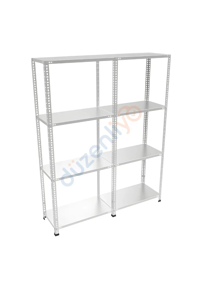 4 Katlı 2'li Galvaniz Çelik Arşiv Depo Market Rafı
