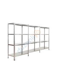 4 Katlı 3'lü Galvaniz Çelik Arşiv Depo Market Rafı