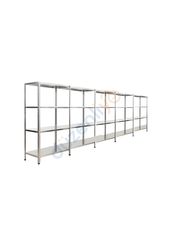 4 Katlı 5'li Galvaniz Çelik Arşiv Depo Market Rafı