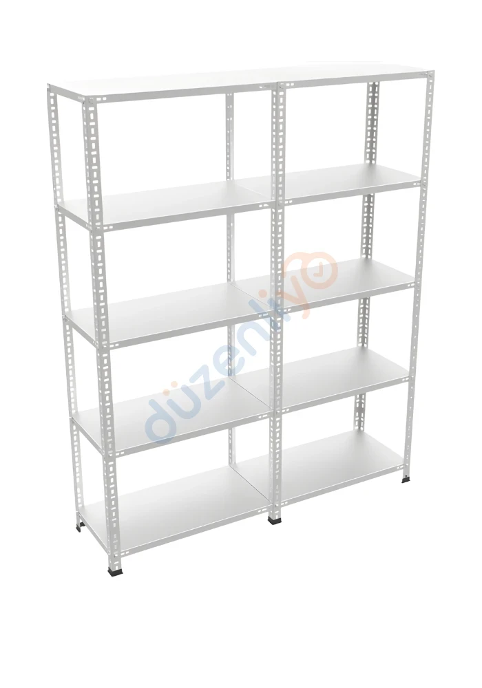 5 Katlı 2'li Galvaniz Çelik Arşiv Depo Market Rafı