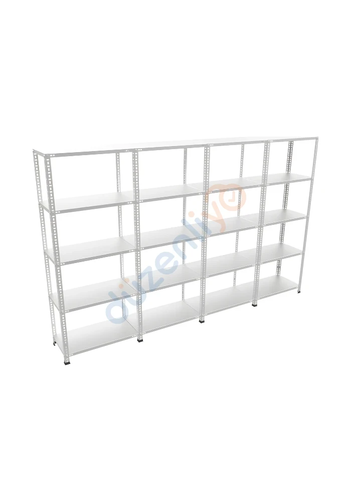 5 Katlı 4'lü Galvaniz Çelik Arşiv Depo Market Rafı