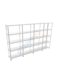 5 Katlı 4'lü Galvaniz Çelik Arşiv Depo Market Rafı