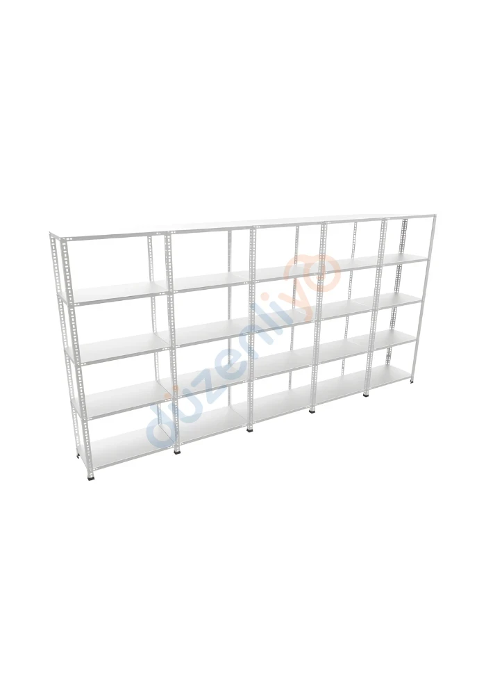 5 Katlı 5'li Galvaniz Çelik Arşiv Depo Market Rafı