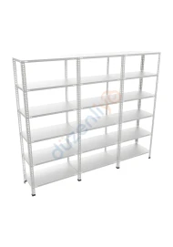 6 Katlı 3'lü Galvaniz Çelik Arşiv Depo Market Rafı