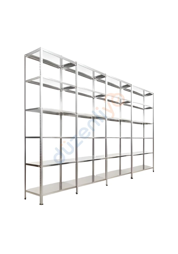6 Katlı 4'lü Galvaniz Çelik Arşiv Depo Market Rafı