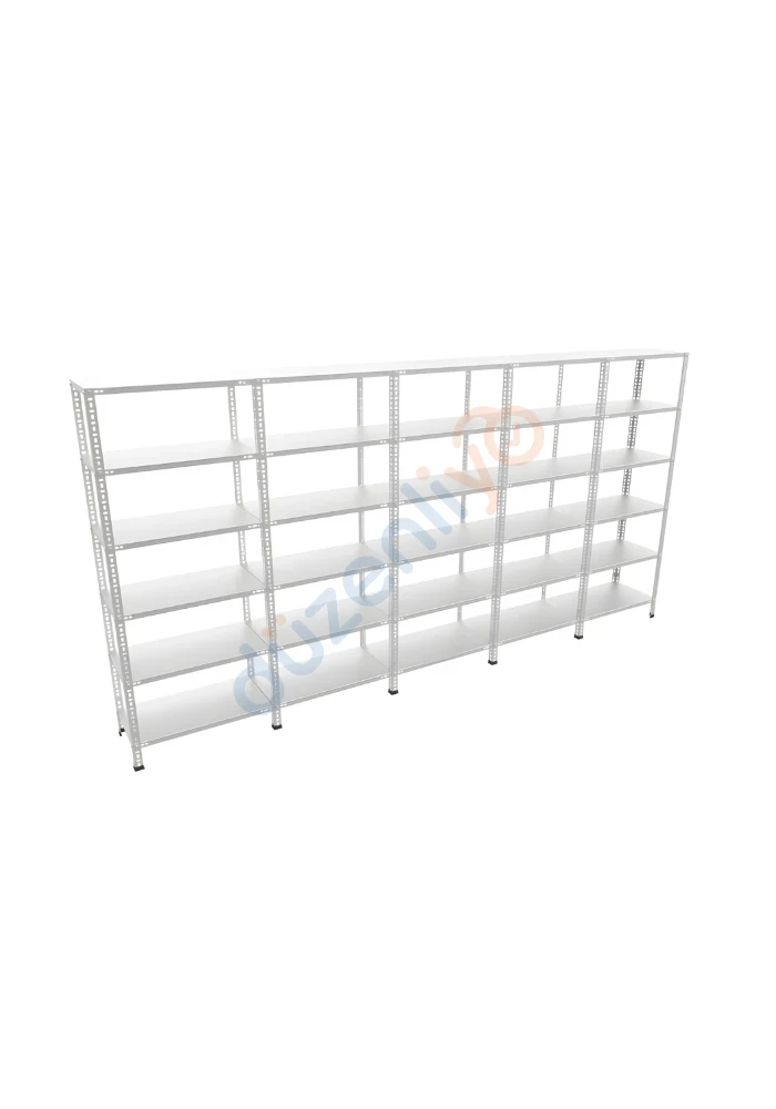 6 Katlı 5'li Galvaniz Çelik Arşiv Depo Market Rafı