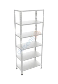 6 Katlı Tekli Galvaniz Çelik Arşiv Depo Market Rafı