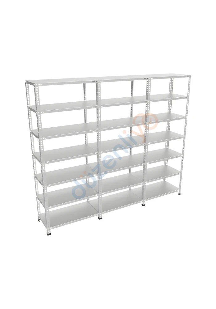 7 Katlı 3'lü Galvaniz Çelik Arşiv Depo Market Rafı