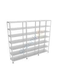 7 Katlı 3'lü Galvaniz Çelik Arşiv Depo Market Rafı