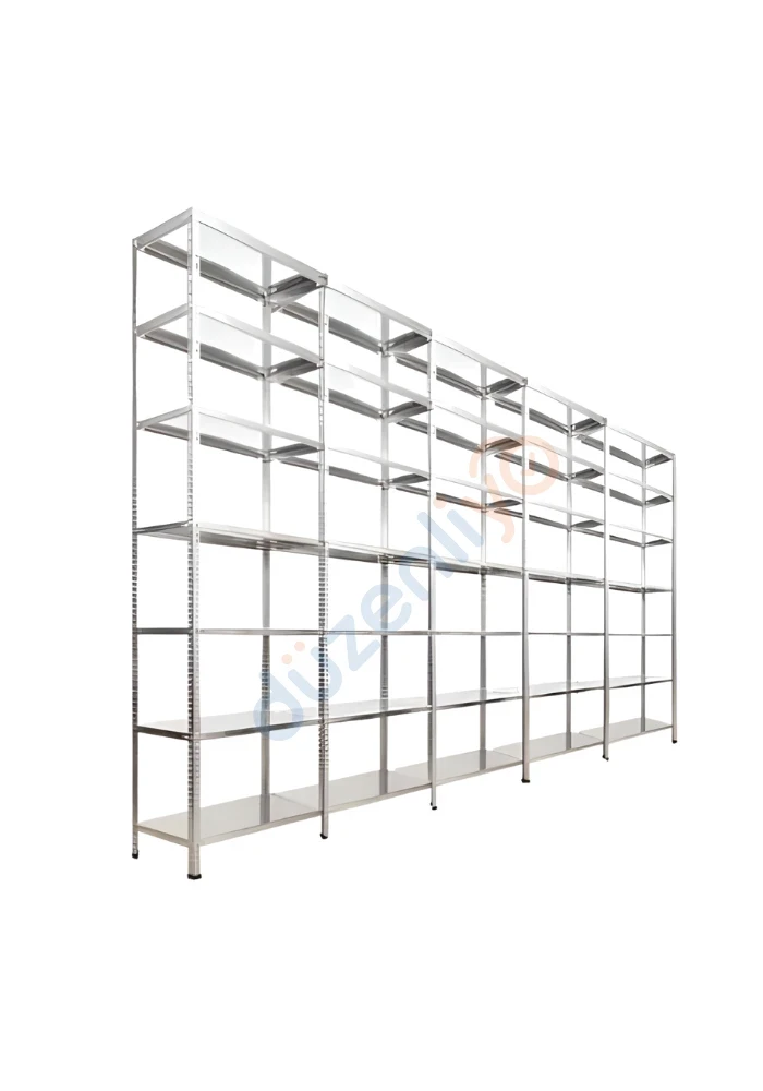 7 Katlı 5'li Galvaniz Çelik Arşiv Depo Market Rafı