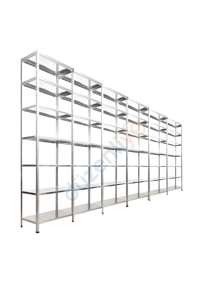 7 Katlı 6'lı Galvaniz Çelik Arşiv Depo Market Rafı
