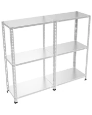 3 Katlı 2 Üniteli Bitişik Galvaniz Çelik Arşiv Depo Kiler Rafı