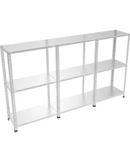 3 Katlı 3 Üniteli Bitişik Galvaniz Çelik Arşiv Depo Kiler Rafı