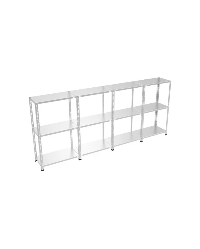 3 Katlı 4 Üniteli Bitişik Galvaniz Çelik Arşiv Depo Kiler Rafı