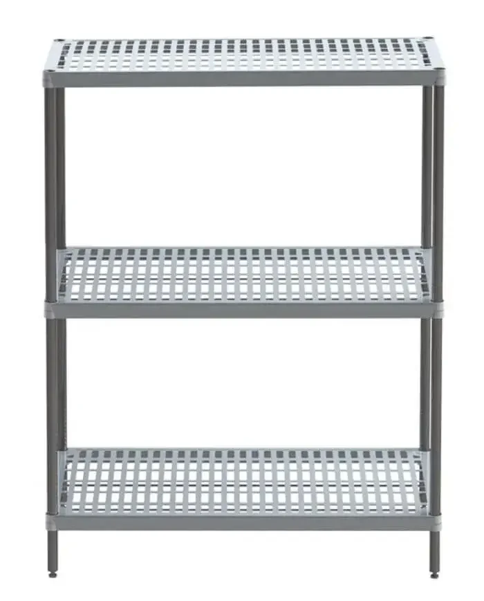 3 Katlı Plastik Paslanmaz Raf - 201 Kalite Şase