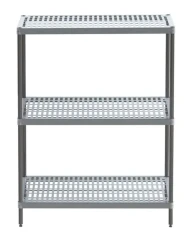 3 Katlı Plastik Paslanmaz Raf - 201 Kalite Şase