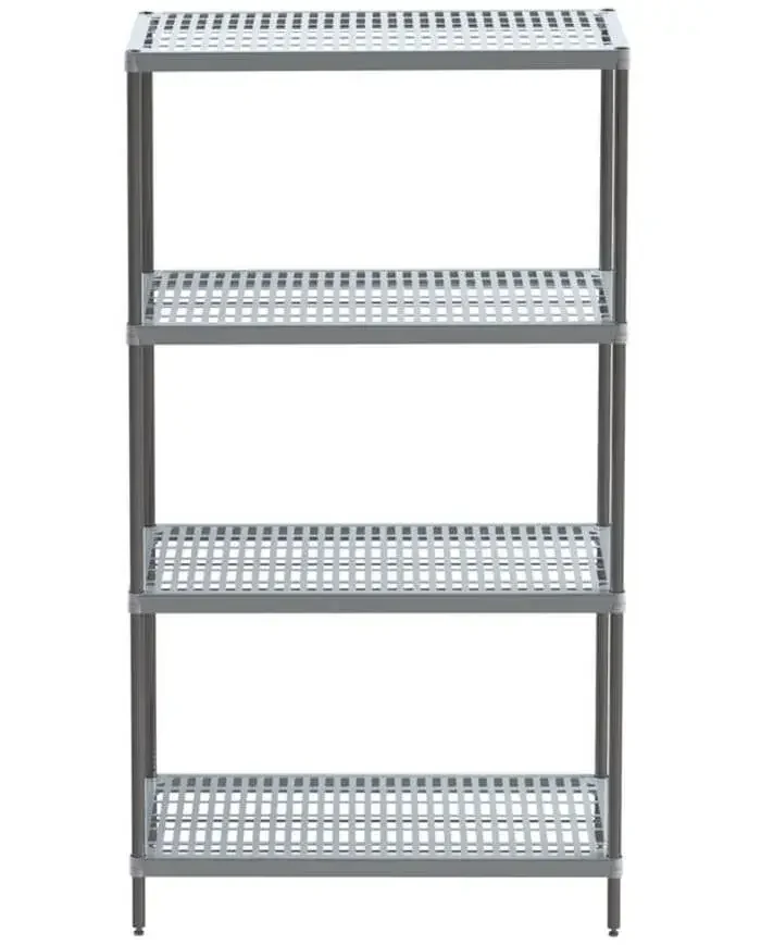4 Katlı Plastik Paslanmaz Raf - 304 Kalite Şase