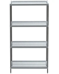 4 Katlı Plastik Paslanmaz Raf - 304 Kalite Şase