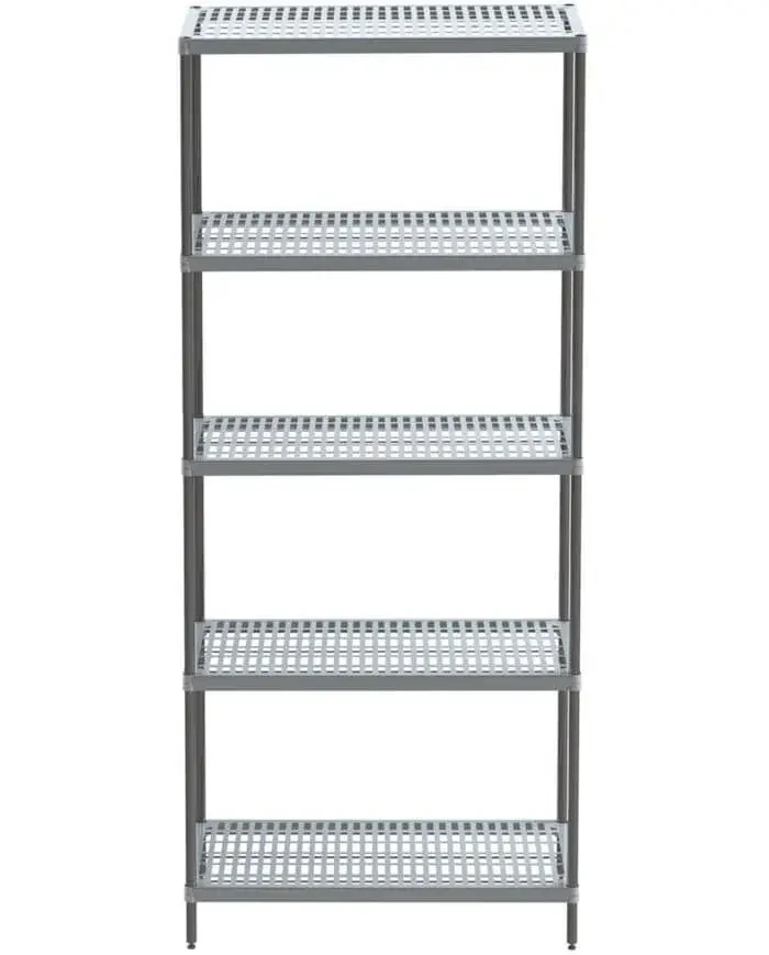 5 Katlı Plastik Paslanmaz Raf - 201 Kalite Şase