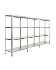 4 Katlı 3 Üniteli Bitişik Galvaniz Çelik Arşiv Depo Kiler Rafı