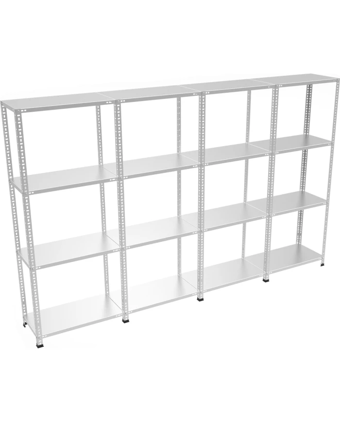 4 Katlı 4 Üniteli Bitişik Galvaniz Çelik Arşiv Depo Kiler Rafı