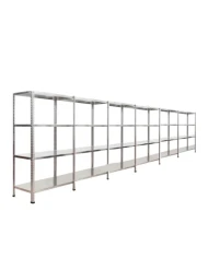 4 Katlı 6 Üniteli Bitişik Galvaniz Çelik Arşiv Depo Kiler Rafı