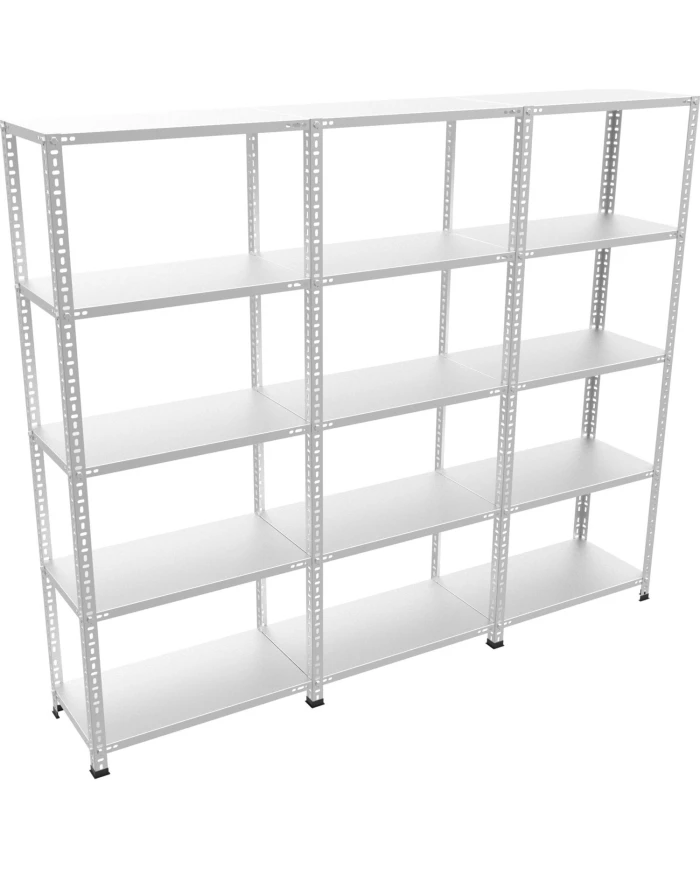 5 Katlı 3 Üniteli Bitişik Galvaniz Çelik Arşiv Depo Kiler Rafı