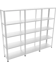 5 Katlı 3 Üniteli Bitişik Galvaniz Çelik Arşiv Depo Kiler Rafı