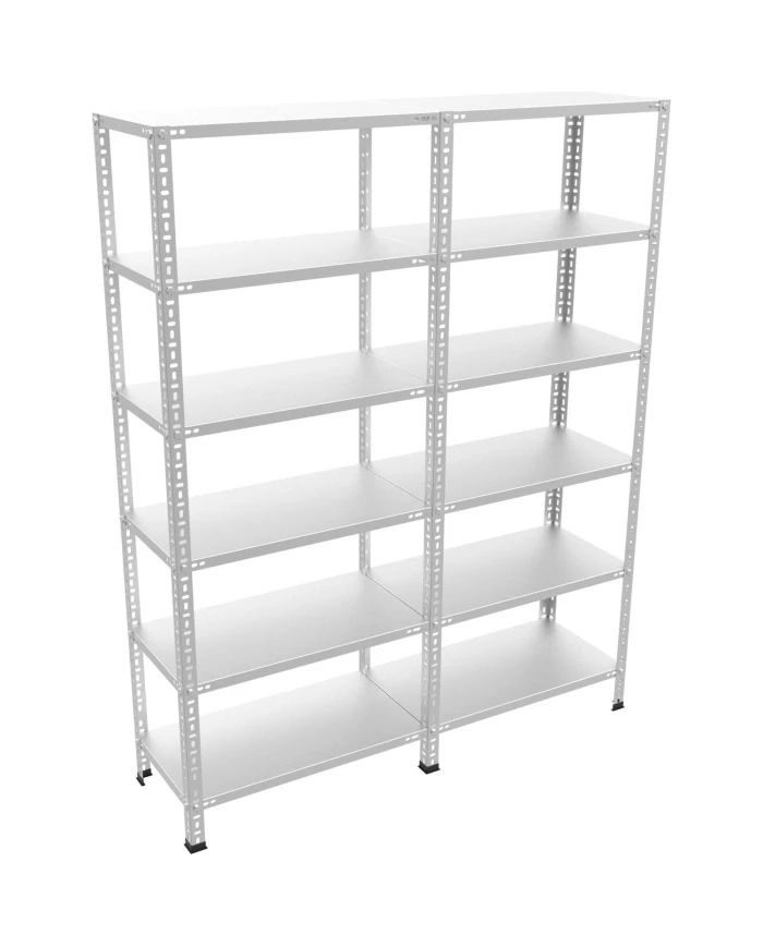 6 Katlı 2 Üniteli Bitişik Galvaniz Çelik Arşiv Depo Kiler Rafı