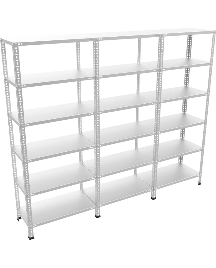 6 Katlı 3 Üniteli Bitişik Galvaniz Çelik Arşiv Depo Kiler Rafı