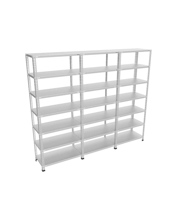 7 Katlı 3 Üniteli Bitişik Galvaniz Çelik Arşiv Depo Kiler Rafı