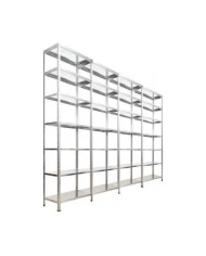 7 Katlı 4 Üniteli Bitişik Galvaniz Çelik Arşiv Depo Kiler Rafı